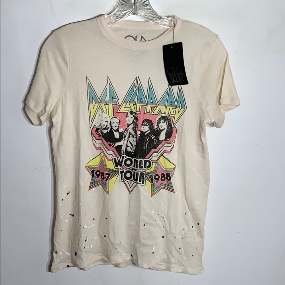 Chaser Def Leppard World Tour concert T-shirt short sleeve band tee medium new